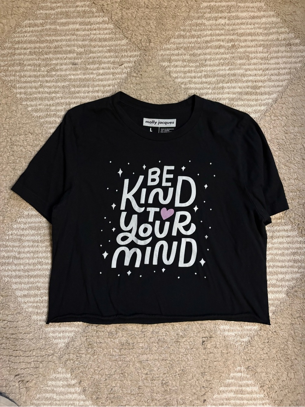Black Graphic Tee - "Be Kind To Your Mind"